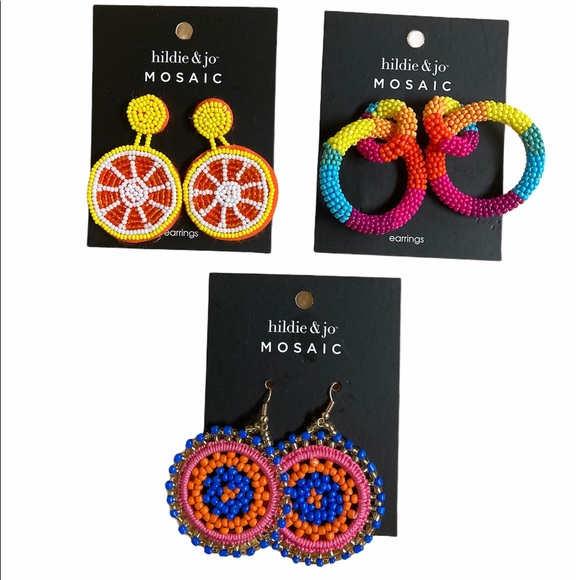 hildie & jo Jewelry - Statement Earrings (Set of three) Multicolor